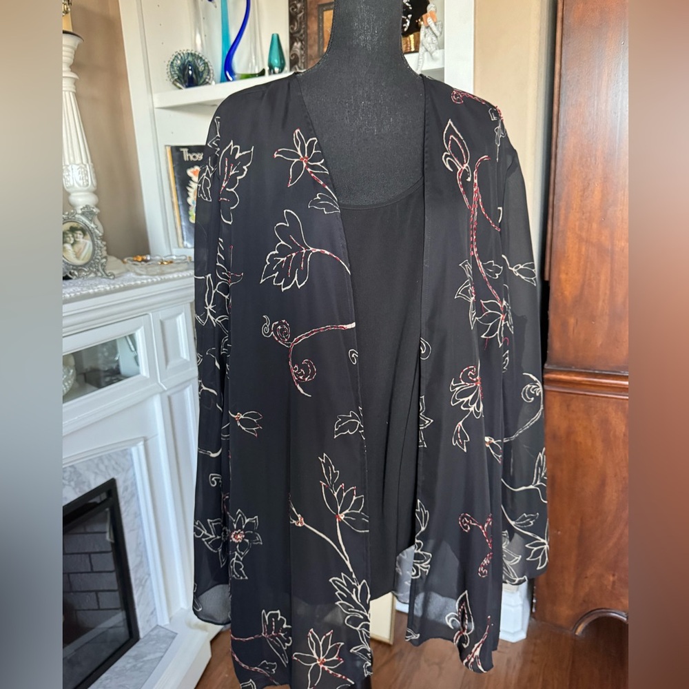 Russell Kemp Black Embroidery Top size 4X